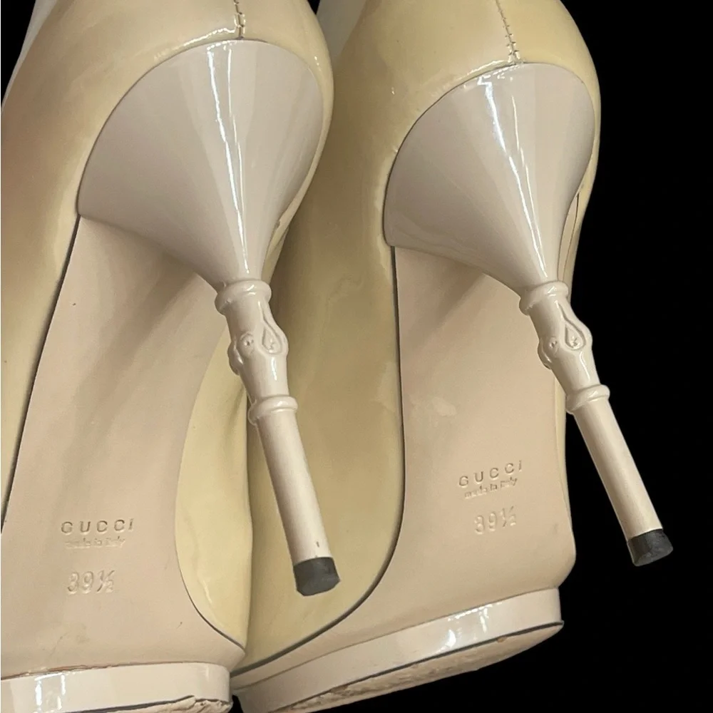 Gucci Bamboo Accent Patent Leather Pumps size  39.5 (9.5) - Picture 10 of 14